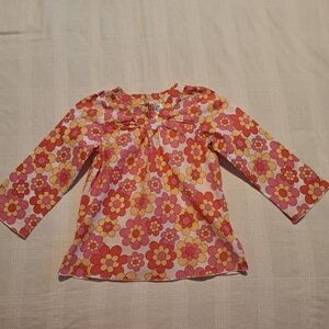 Mini Boden girls 2-3 years floral blouse,  2 button back closure, vguc